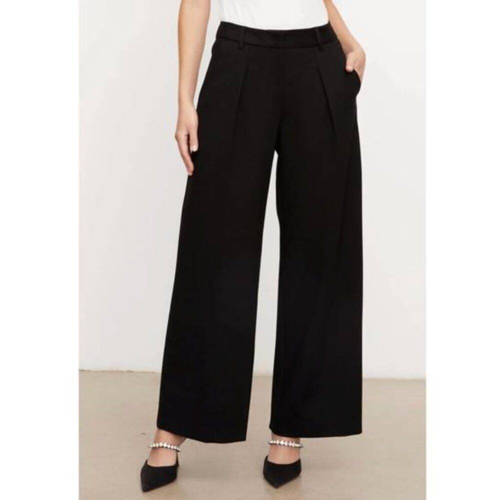 Velvet by Graham and Spencer Leona Wide Leg Ponti Pant in Black Sz 10